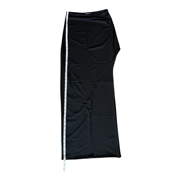 Black Asymmetrical Maxi Skirt Side Slit Womens Size Small - Picture 5 of 6